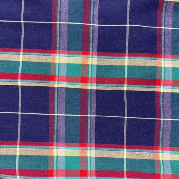90s XL Gant shirt, vintage blue & teal short sleeve plaid mens button down top - Picture 9 of 10